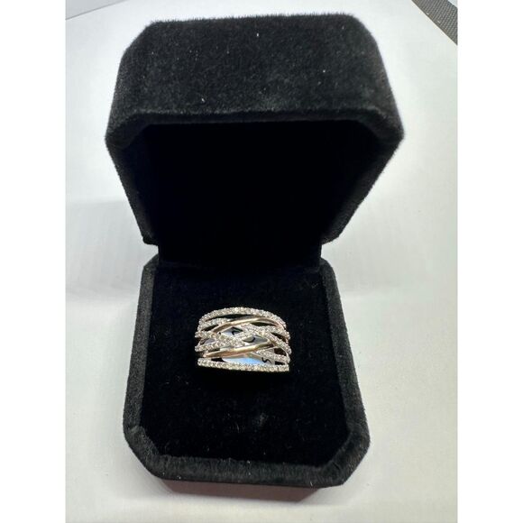 Flowing 1/2 Ct Natural Diamond Ring 14 Ktp Rose Gold over sterling silver